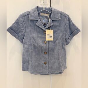 NWT size 4 Light Blue Kids Button-Front Top
